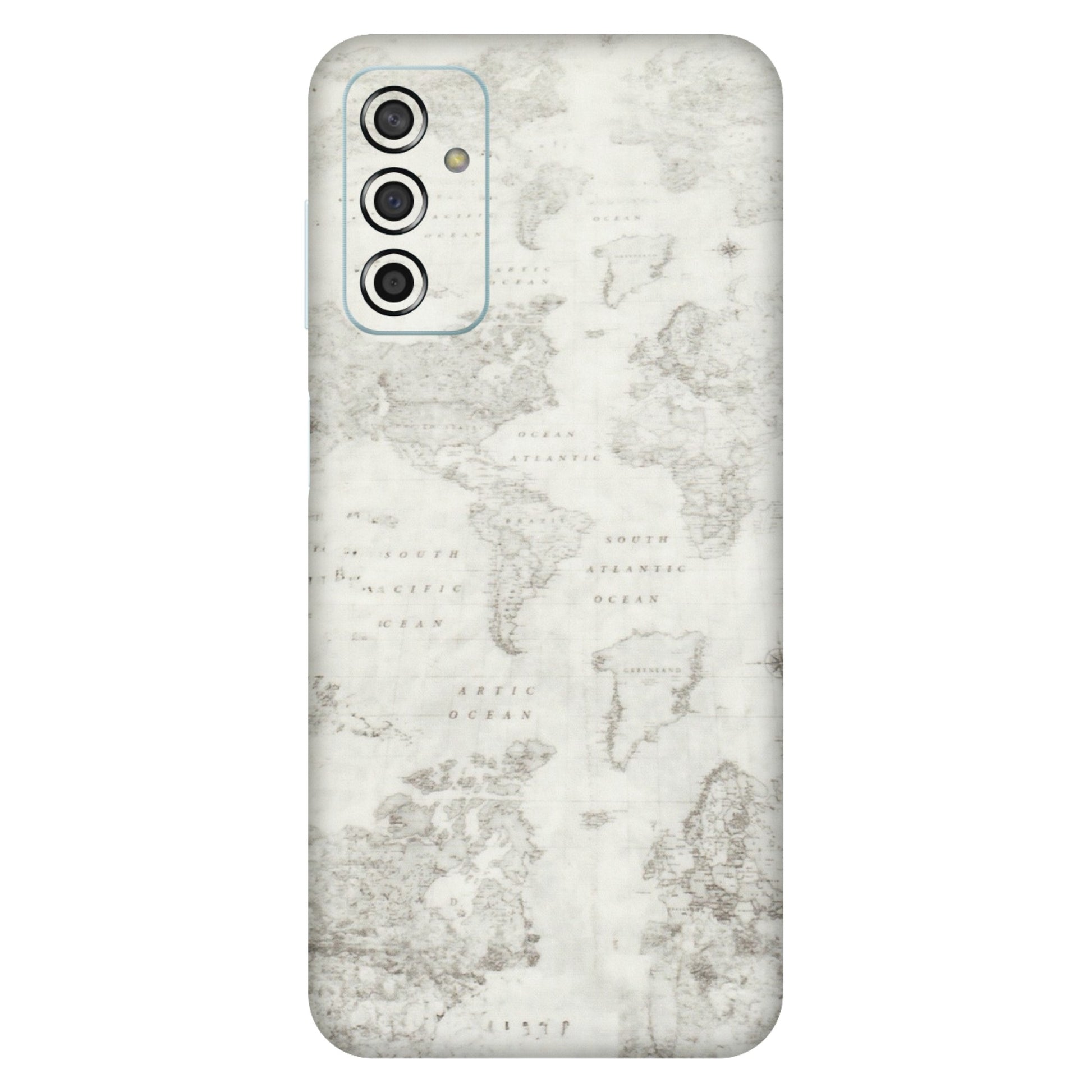 Samsung M/F/Note/Flip and C Phone Skins (All Models) - World Travel Map - Transparent Finish (T-04) Samsung Galaxy F13