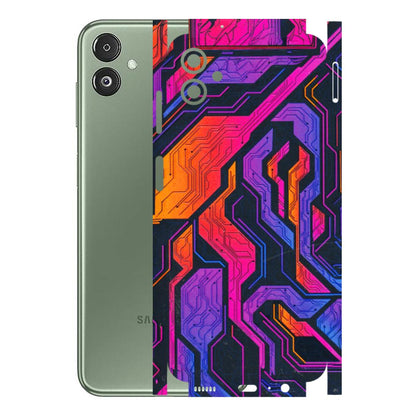 Samsung M/F/Note/Flip and C Phone Skins (All Models) - Tech Circuits Futuristic - 3D Embossed Finish (L-07) Samsung Galaxy F14 (5G)