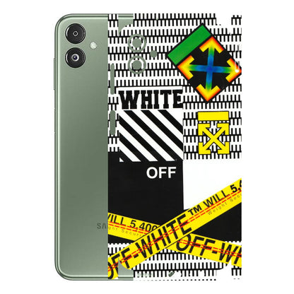 Samsung M/F/Note/Flip and C Phone Skins (All Models) - White Off Abstract - 3D Embossed Finish (L-172) Samsung Galaxy F14 (5G)