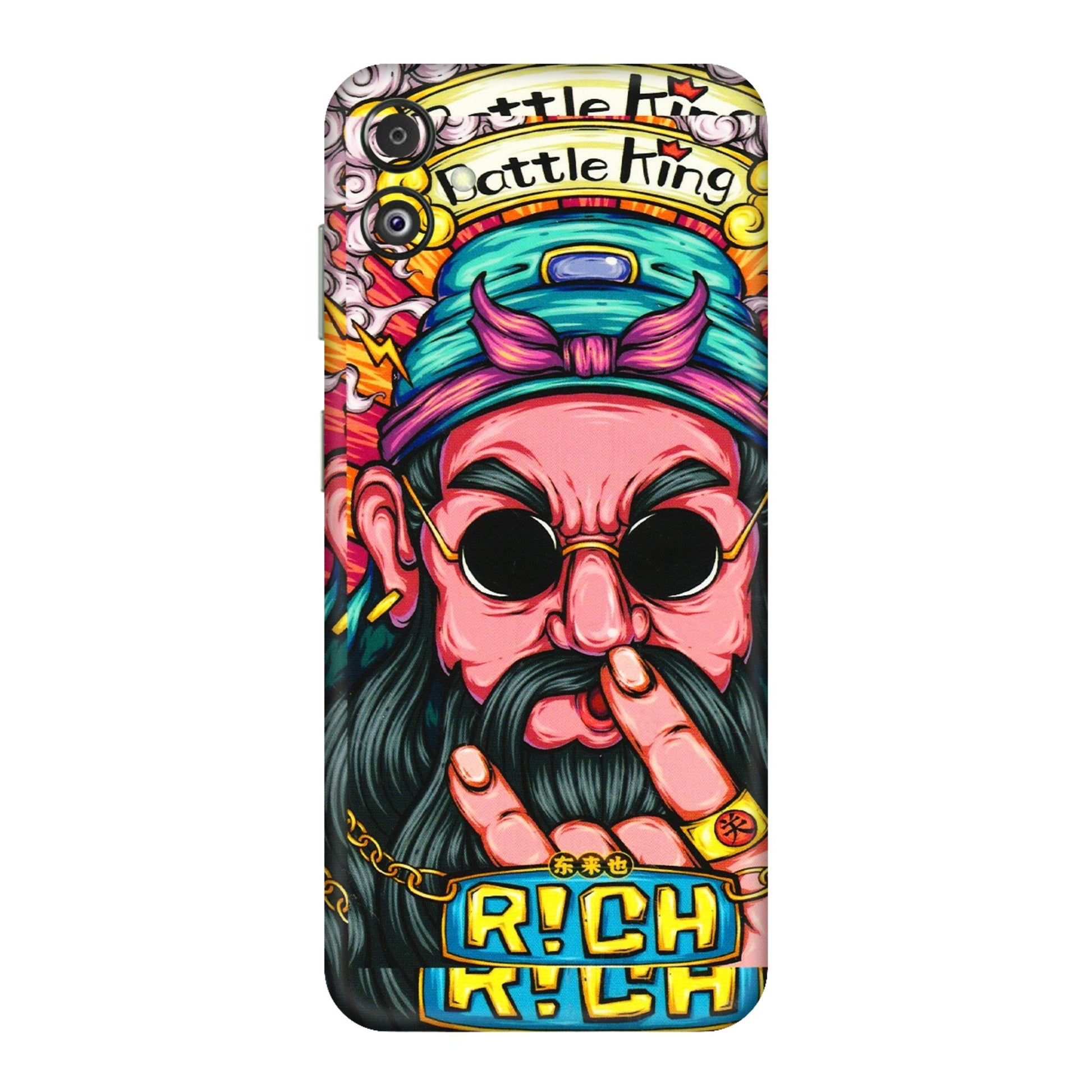 Samsung M/F/Note/Flip and C Phone Skins (All Models) - Battle King Dude Face - 3D Embossed Finish (L-178) Samsung Galaxy F14 (5G)