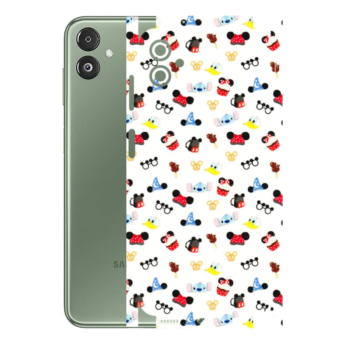 Samsung M/F/Note/Flip and C Phone Skins (All Models) - Minnie Mouse & Donald Doodles s - 3D Embossed Finish (L-194) Samsung Galaxy F14 (5G)