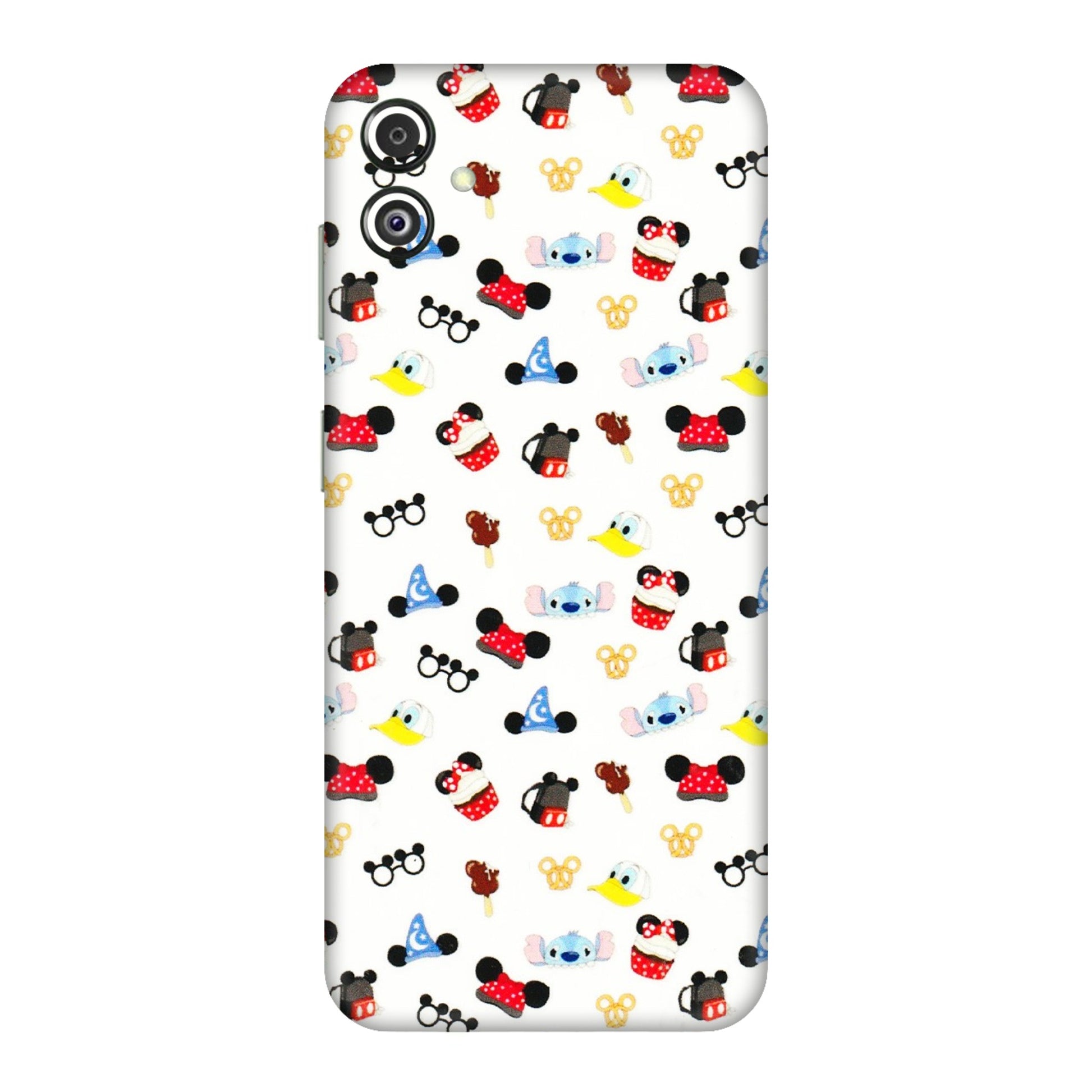 Samsung M/F/Note/Flip and C Phone Skins (All Models) - Minnie Mouse & Donald Doodles s - 3D Embossed Finish (L-194) Samsung Galaxy F14 (5G)