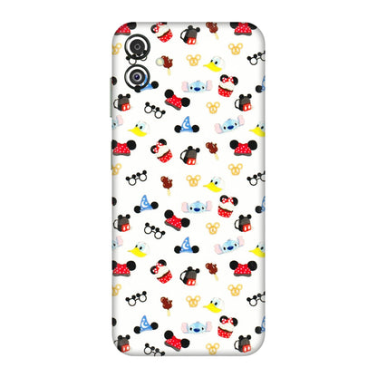 Samsung M/F/Note/Flip and C Phone Skins (All Models) - Minnie Mouse & Donald Doodles s - 3D Embossed Finish (L-194) Samsung Galaxy F14 (5G)
