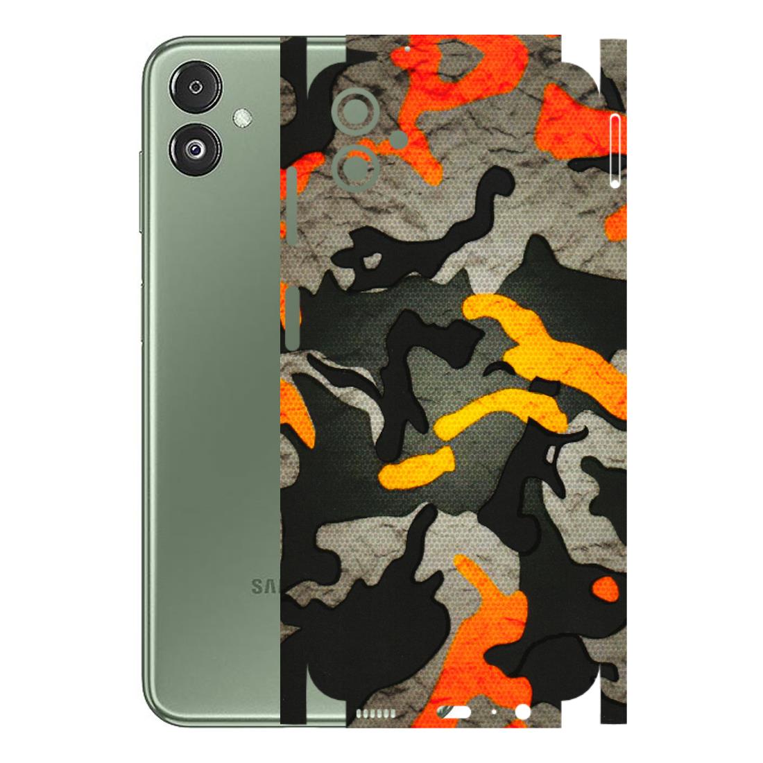 Samsung M/F/Note/Flip and C Phone Skins (All Models) - Orange Camouflage - 3D Embossed Finish (L-204) Samsung Galaxy F14 (5G)