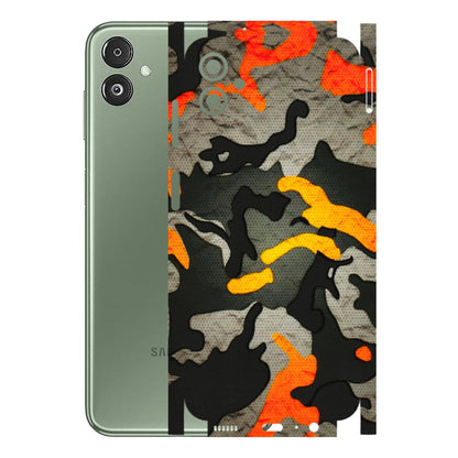 Samsung M/F/Note/Flip and C Phone Skins (All Models) - Orange Camouflage - 3D Embossed Finish (L-204) Samsung Galaxy F14 (5G)