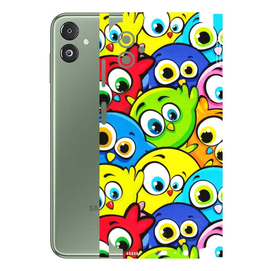 Samsung M/F/Note/Flip and C Phone Skins (All Models) - Cute Fluffy Birds - 3D Embossed Finish (L-213) Samsung Galaxy F14 (5G)