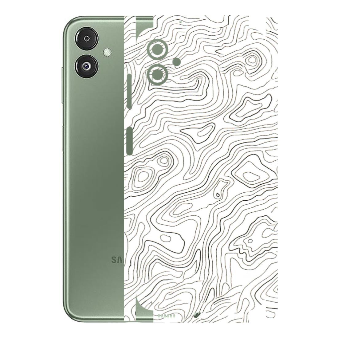 Samsung M/F/Note/Flip and C Phone Skins (All Models) - White Black Swirls - 3D Embossed Finish (L-219) Samsung Galaxy F14 (5G)