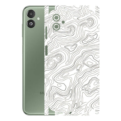 Samsung M/F/Note/Flip and C Phone Skins (All Models) - White Black Swirls - 3D Embossed Finish (L-219) Samsung Galaxy F14 (5G)