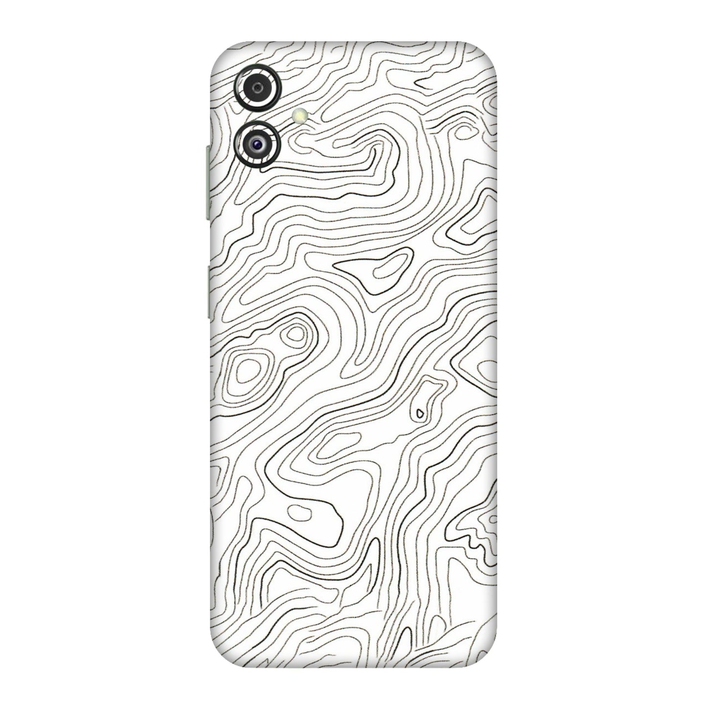 Samsung M/F/Note/Flip and C Phone Skins (All Models) - White Black Swirls - 3D Embossed Finish (L-219) Samsung Galaxy F14 (5G)