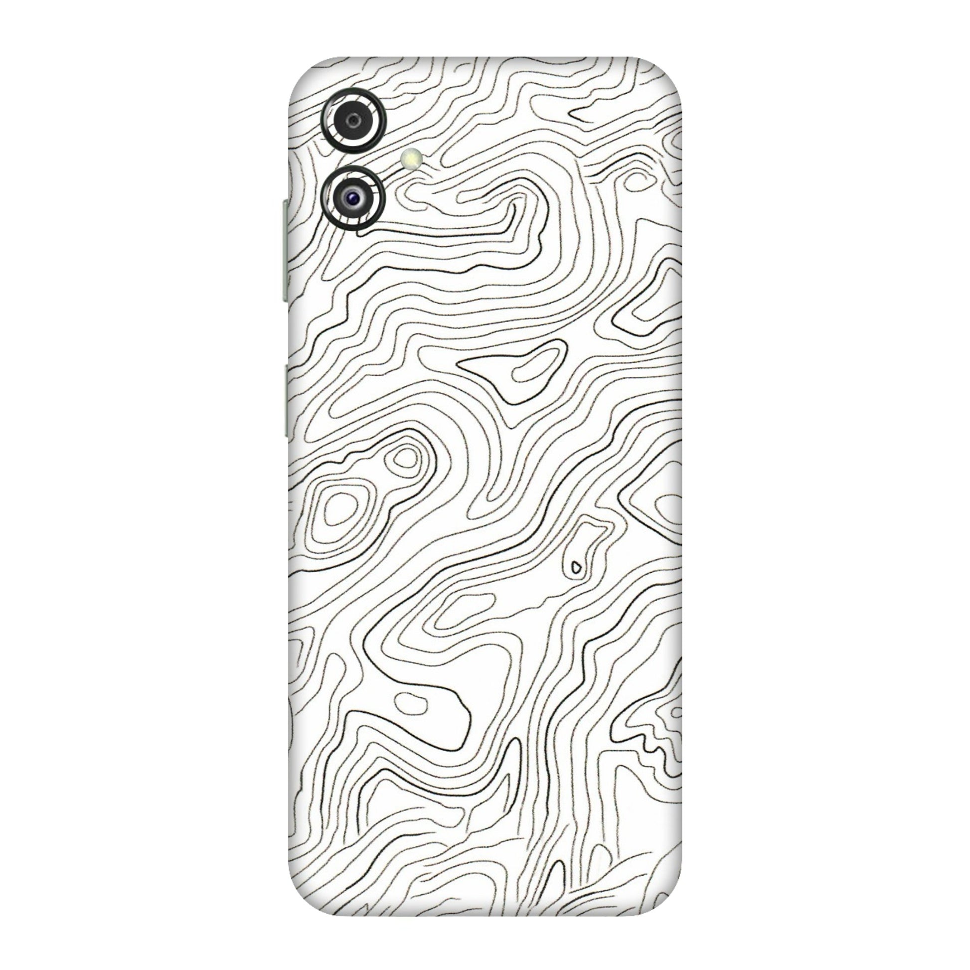 Samsung M/F/Note/Flip and C Phone Skins (All Models) - White Black Swirls - 3D Embossed Finish (L-219) Samsung Galaxy F14 (5G)