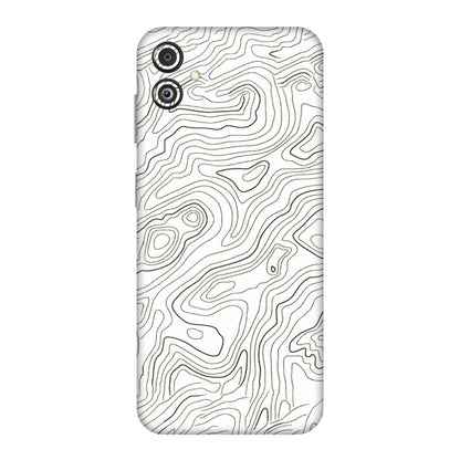 Samsung M/F/Note/Flip and C Phone Skins (All Models) - White Black Swirls - 3D Embossed Finish (L-219) Samsung Galaxy F14 (5G)