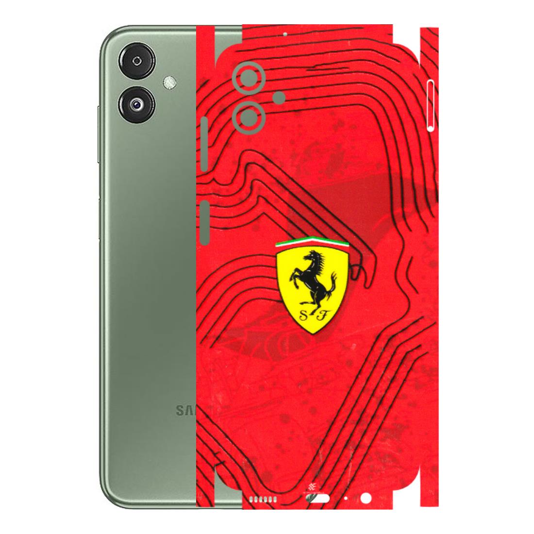 Samsung M/F/Note/Flip and C Phone Skins (All Models) - Red Ferrari Logo Stylish - 3D Embossed Finish (L-238) Samsung Galaxy F14 (5G)