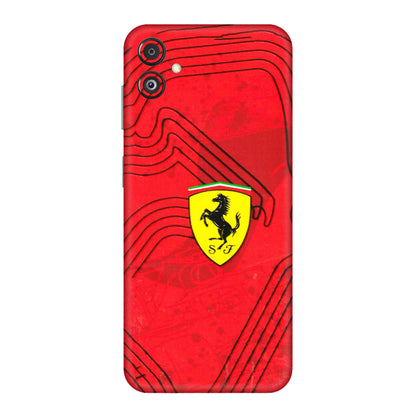 Samsung M/F/Note/Flip and C Phone Skins (All Models) - Red Ferrari Logo Stylish - 3D Embossed Finish (L-238) Samsung Galaxy F14 (5G)