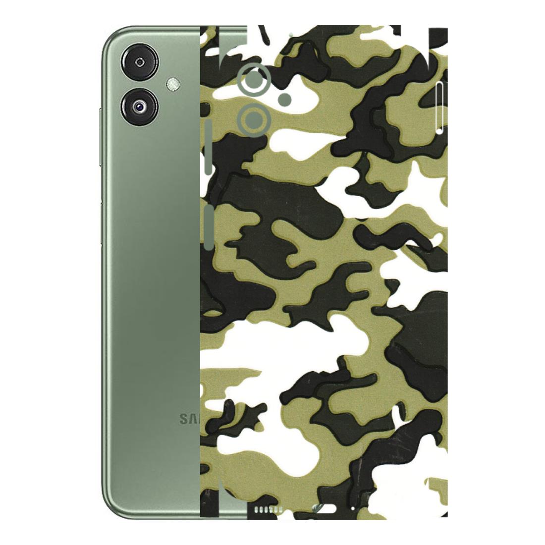 Samsung M/F/Note/Flip and C Phone Skins (All Models) - Camouflages White And Green - 3D Embossed Finish (L-243) Samsung Galaxy F14 (5G)