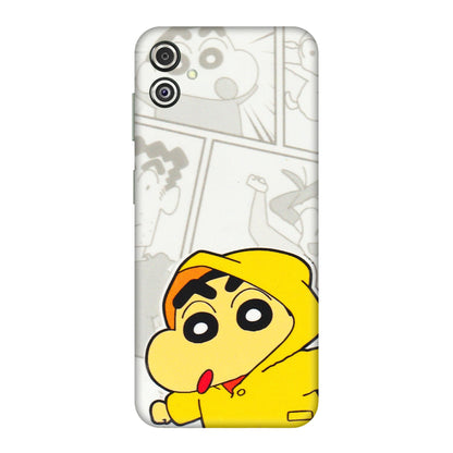 Samsung M/F/Note/Flip and C Phone Skins (All Models) - Yellow Shinchan Comic - 3D Embossed Finish (L-246) Samsung Galaxy F14 (5G)