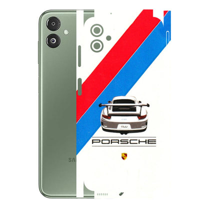Samsung M/F/Note/Flip and C Phone Skins (All Models) - Porche Car Sober Logo - 3D Embossed Finish (L-248) Samsung Galaxy F14 (5G)