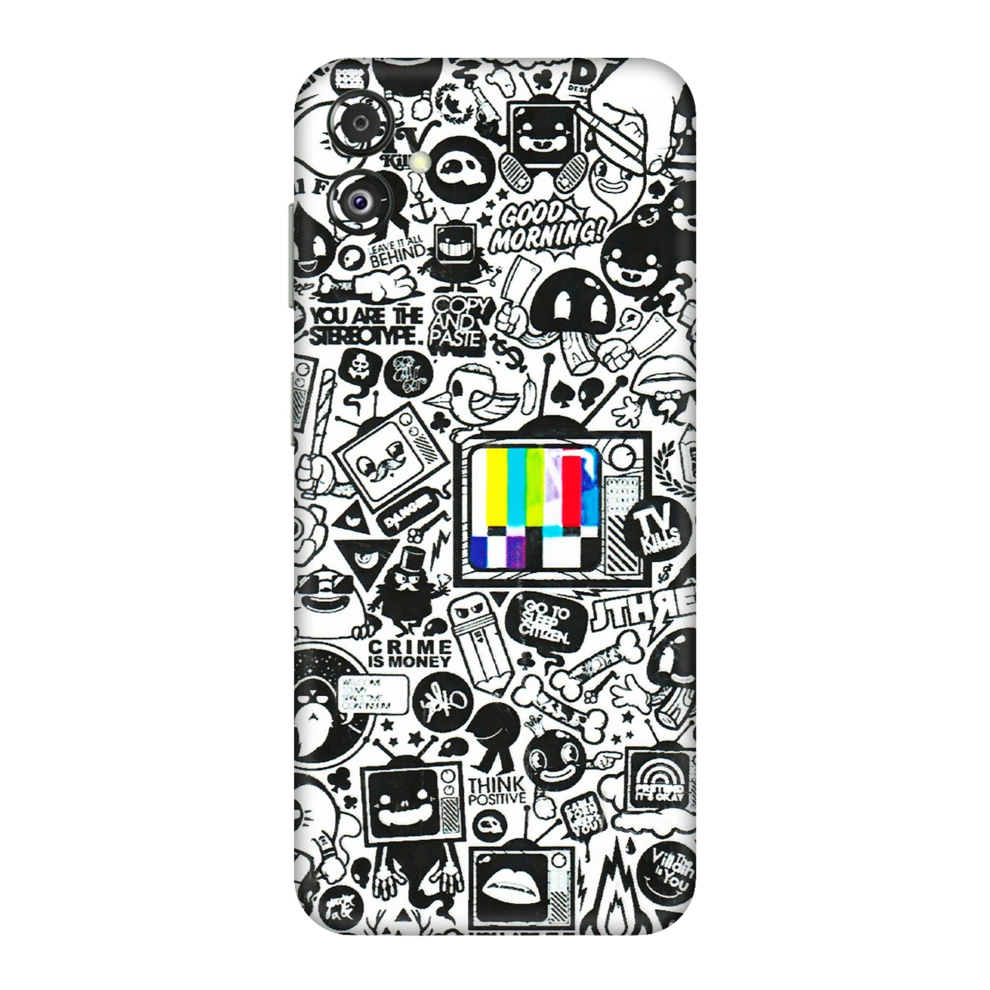 Samsung M/F/Note/Flip and C Phone Skins (All Models) - Doodles Positive Art - 3D Embossed Finish (L-263) Samsung Galaxy F14 (5G)