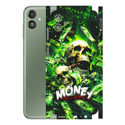 Samsung M/F/Note/Flip and C Phone Skins (All Models) - Skull Money - 3D Embossed Finish (L-303) Samsung Galaxy F14 (5G)
