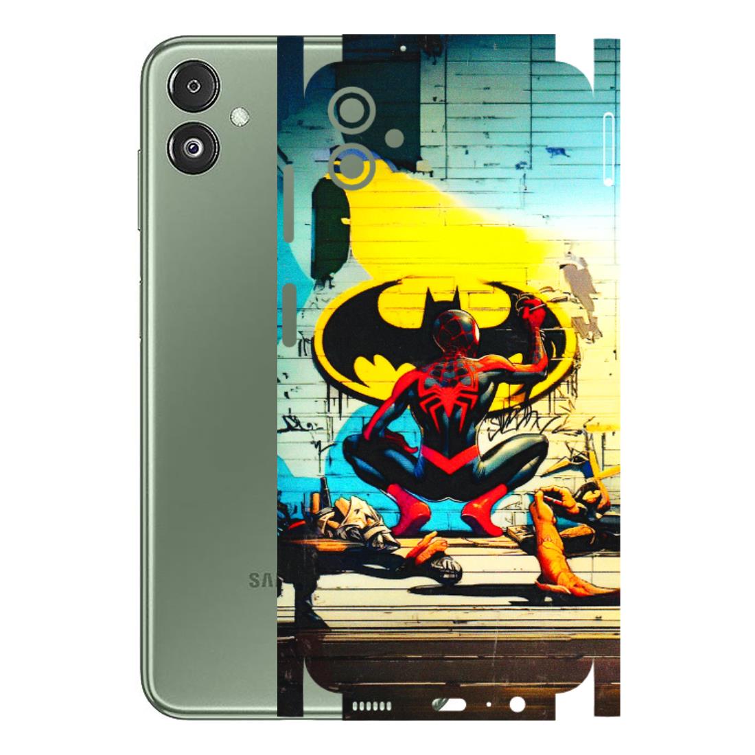 Samsung M/F/Note/Flip and C Phone Skins (All Models) - New Spiderman Bat Logo - 3D Embossed Finish (L-309) Samsung Galaxy F14 (5G)