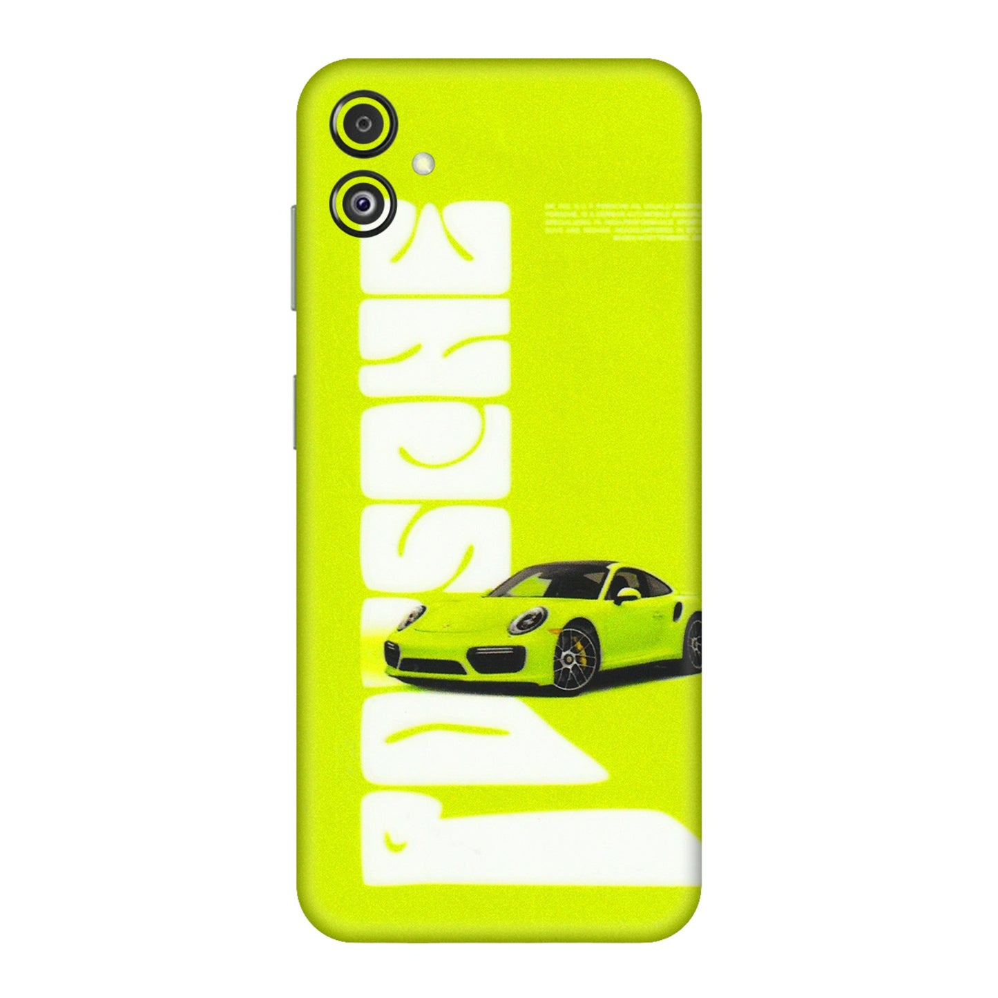 Samsung M/F/Note/Flip and C Phone Skins (All Models) - Lime Green Porche - 3D Embossed Finish (L-30) Samsung Galaxy F14 (5G)