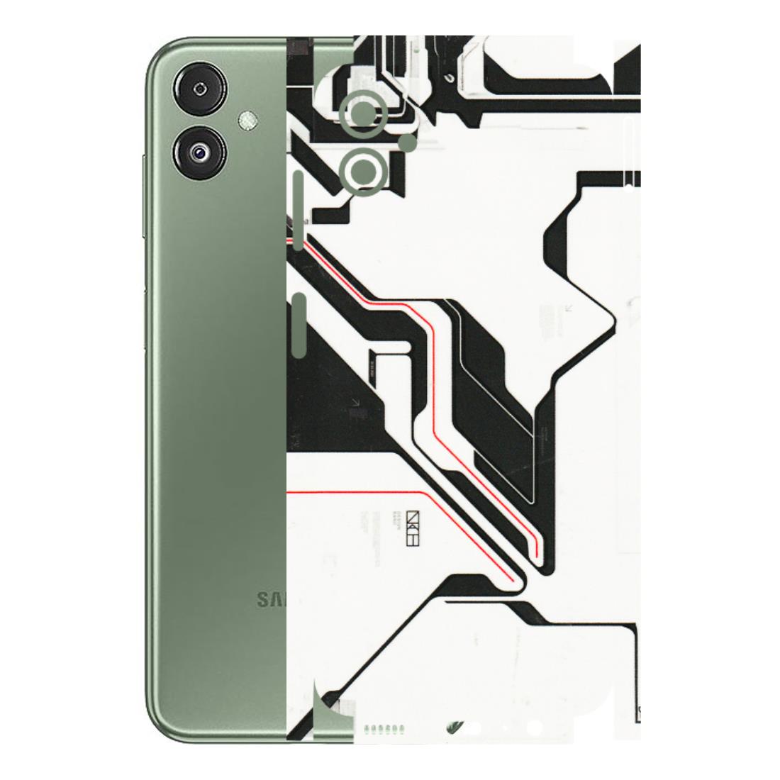 Samsung M/F/Note/Flip and C Phone Skins (All Models) - White Techy Logo - 3D Embossed Finish (L-312) Samsung Galaxy F14 (5G)