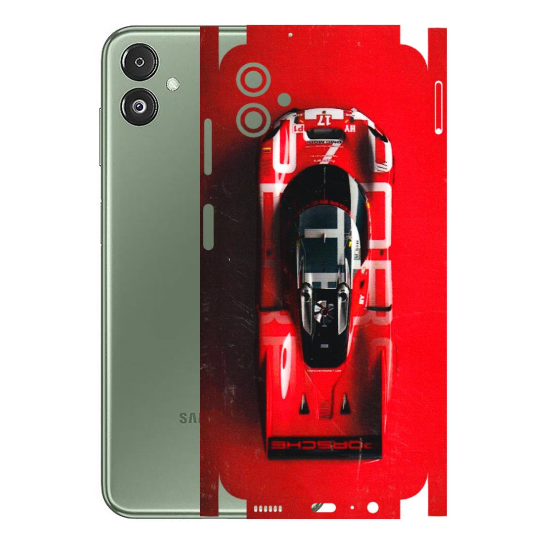 Samsung M/F/Note/Flip and C Phone Skins (All Models) - Red Porsche Car Logo - 3D Embossed Finish (L-315) Samsung Galaxy F14 (5G)