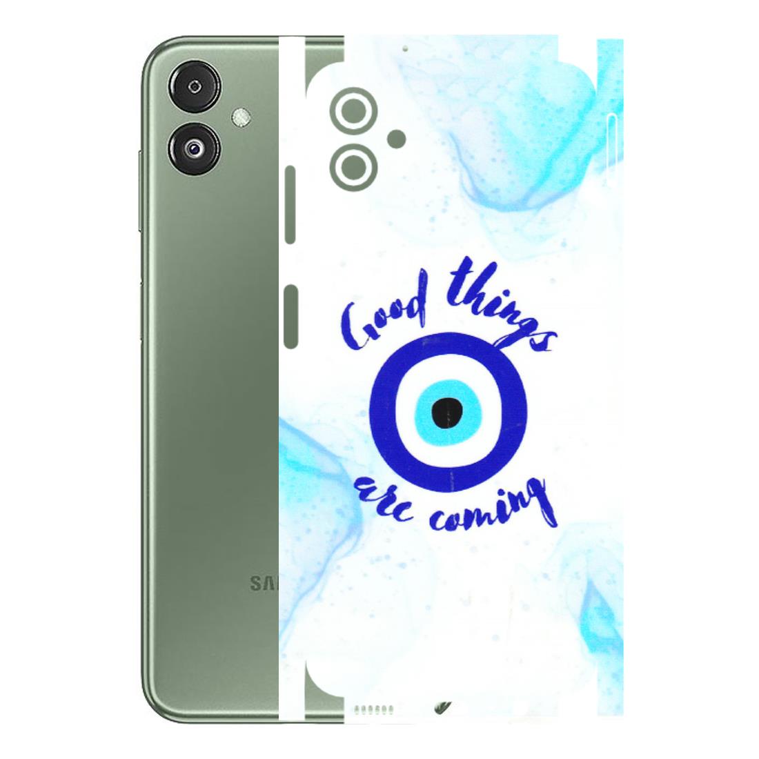 Samsung M/F/Note/Flip and C Phone Skins (All Models) - Evil Eye Good Things Are Coming - 3D Embossed Finish (L-322) Samsung Galaxy F14 (5G)