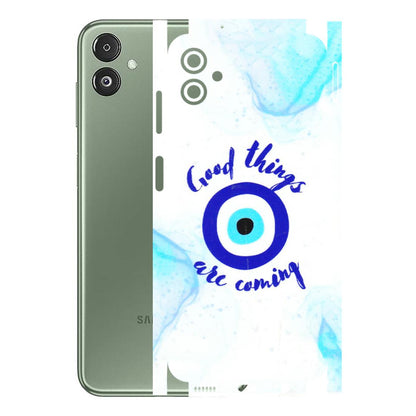 Samsung M/F/Note/Flip and C Phone Skins (All Models) - Evil Eye Good Things Are Coming - 3D Embossed Finish (L-322) Samsung Galaxy F14 (5G)