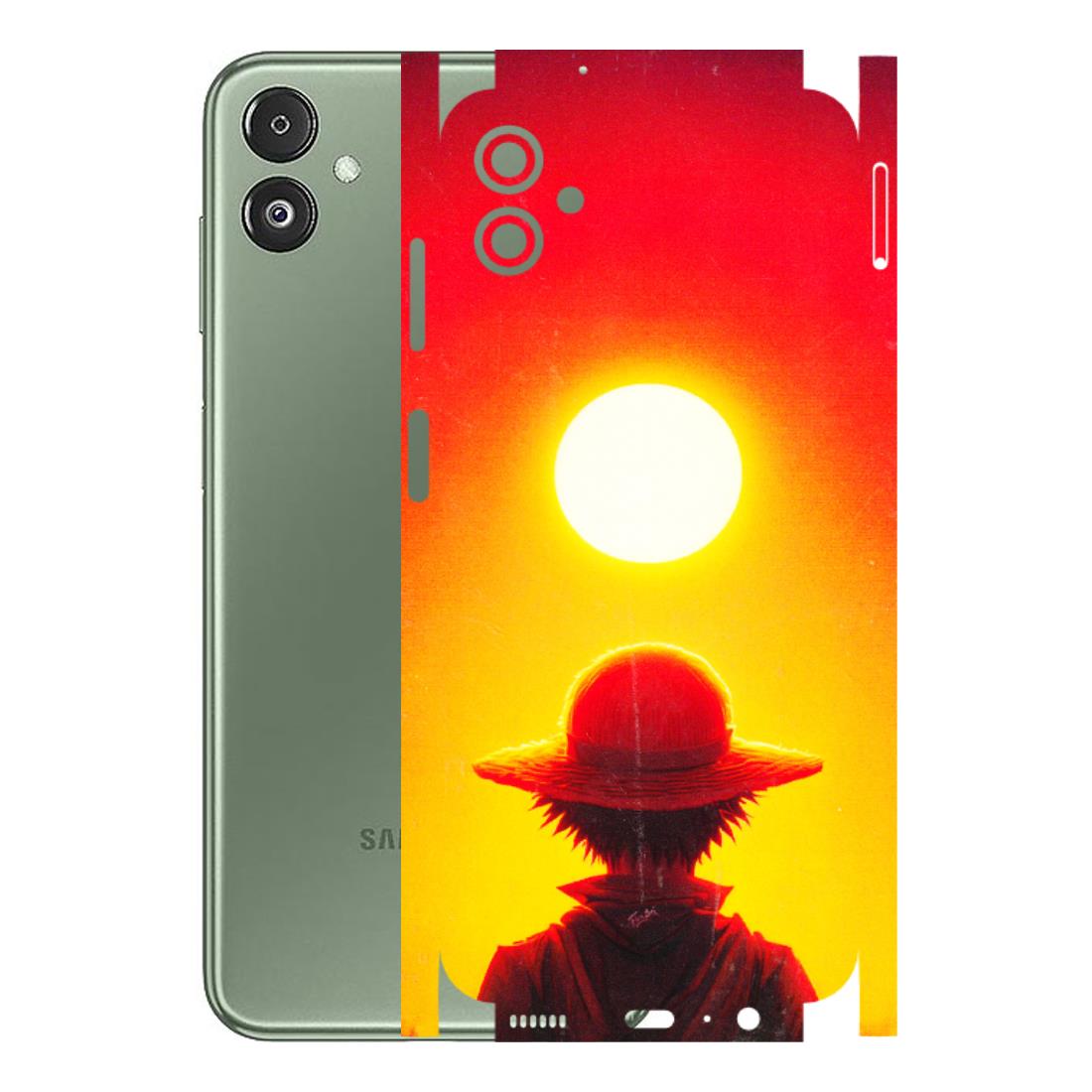 Samsung M/F/Note/Flip and C Phone Skins (All Models) - Cool Sunset With Monkey D.Luffy Anime - 3D Embossed Finish (L-329) Samsung Galaxy F14 (5G)