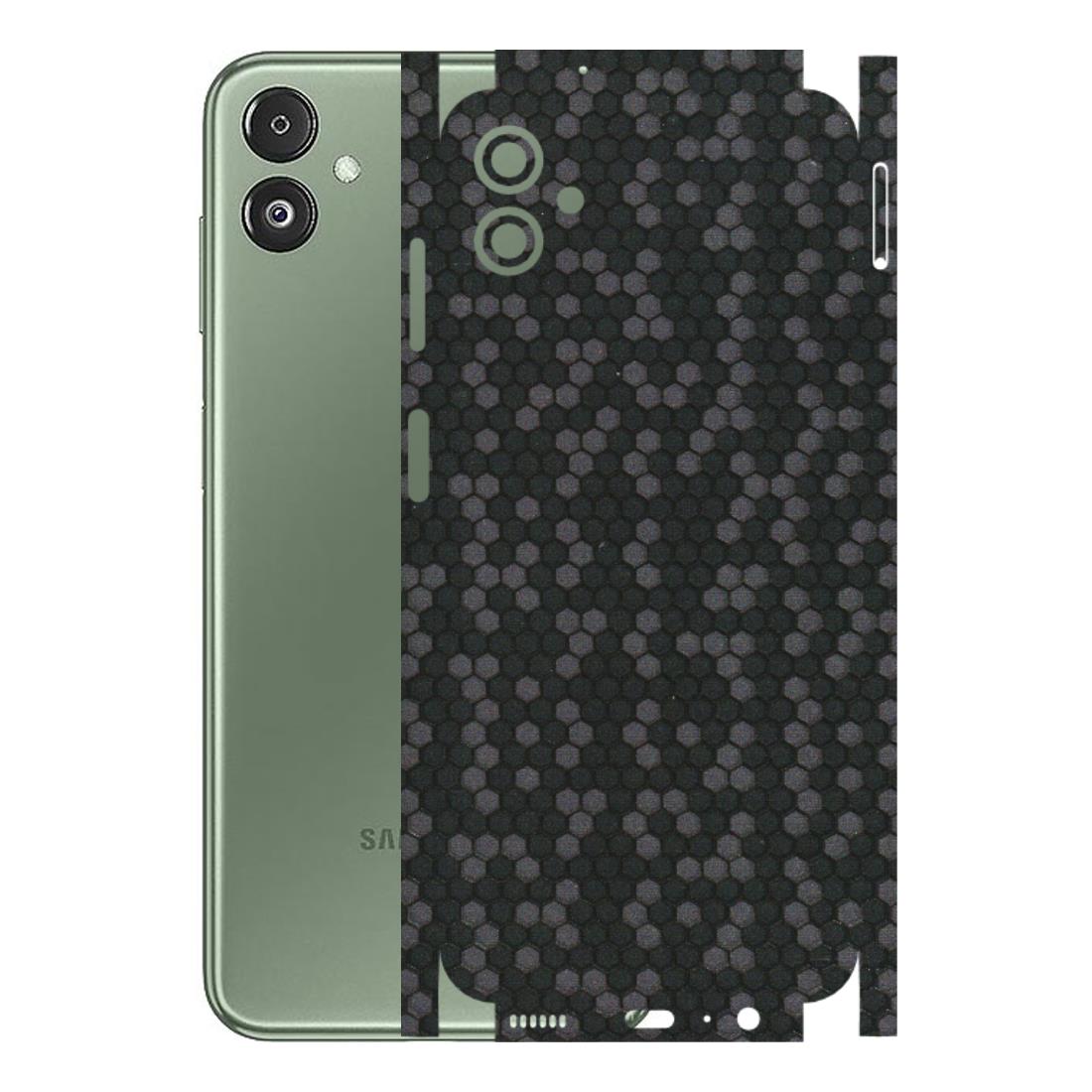 Samsung M/F/Note/Flip and C Phone Skins (All Models) - Black Grey Honeycomb Sober - 3D Embossed Finish (L-85) Samsung Galaxy F14 (5G)