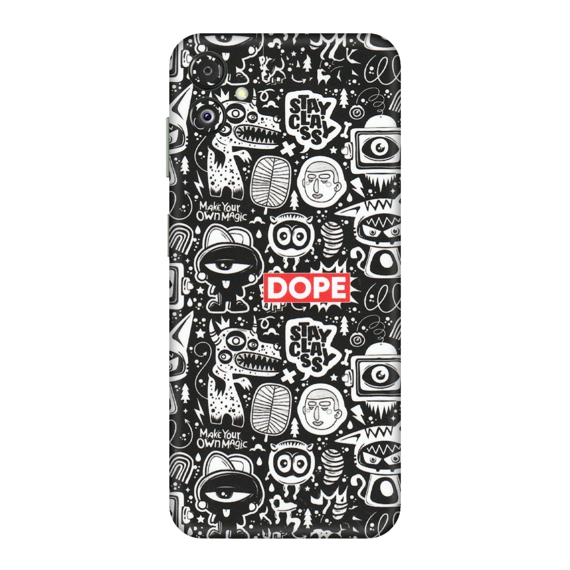 Samsung M/F/Note/Flip and C Phone Skins (All Models) - Dope Stay Classy Black Doodles - Matte Finish (M-126) Samsung Galaxy F14 (5G)