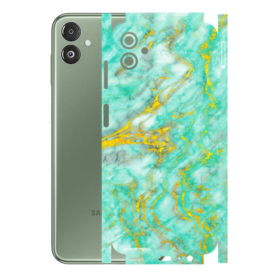Samsung M/F/Note/Flip and C Phone Skins (All Models) - Green And Gold Marble Feel - Matte Finish (M-16) Samsung Galaxy F14 (5G)