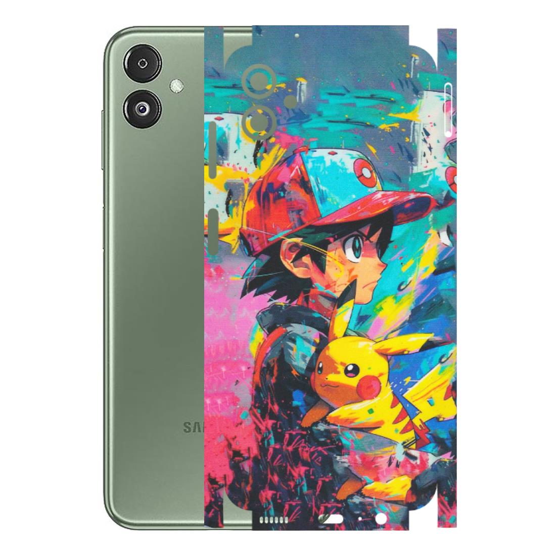 Samsung M/F/Note/Flip and C Phone Skins (All Models) - Ash & Pikachu - Matte Finish (M-26) Samsung Galaxy F14 (5G)