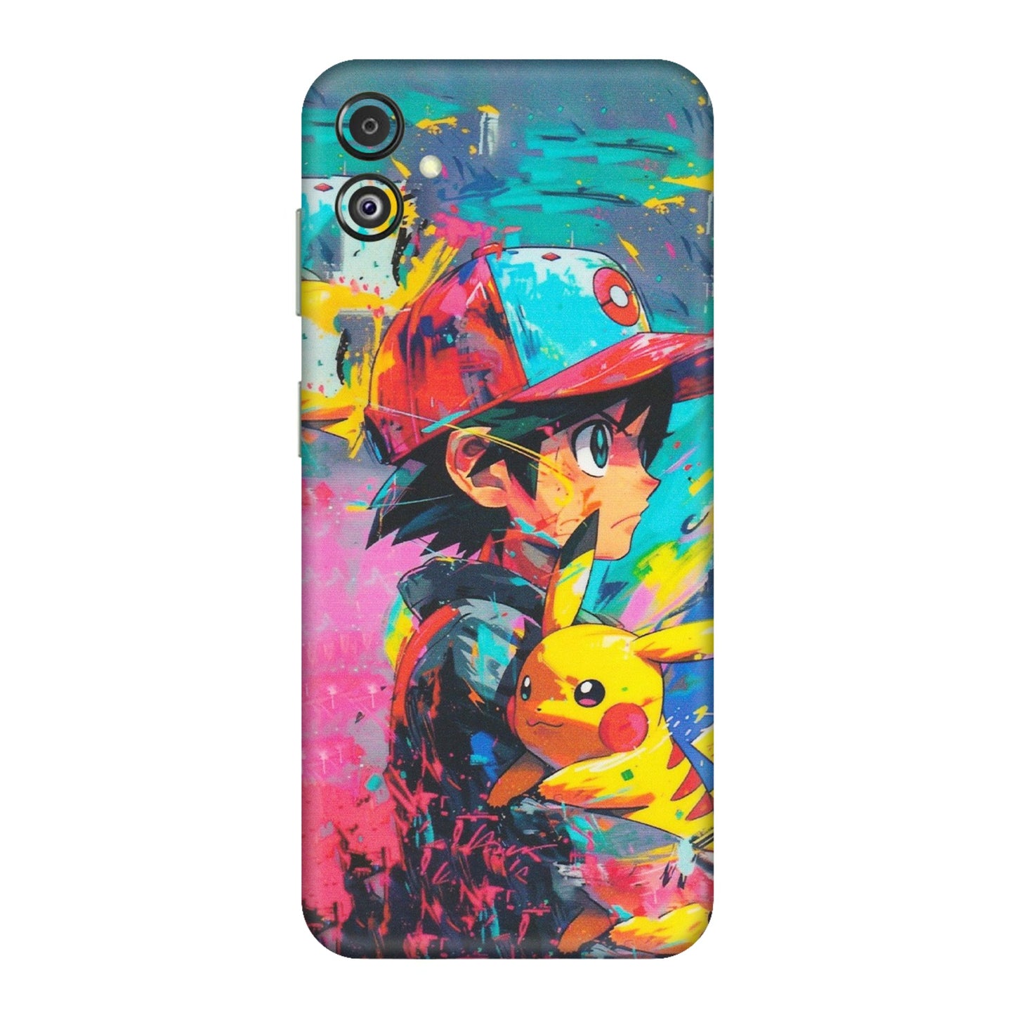Samsung M/F/Note/Flip and C Phone Skins (All Models) - Ash & Pikachu - Matte Finish (M-26) Samsung Galaxy F14 (5G)