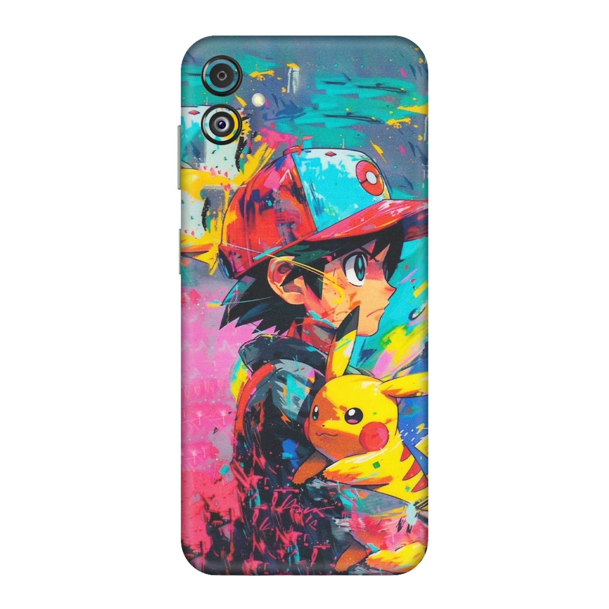Samsung M/F/Note/Flip and C Phone Skins (All Models) - Ash & Pikachu - Matte Finish (M-26) Samsung Galaxy F14 (5G)