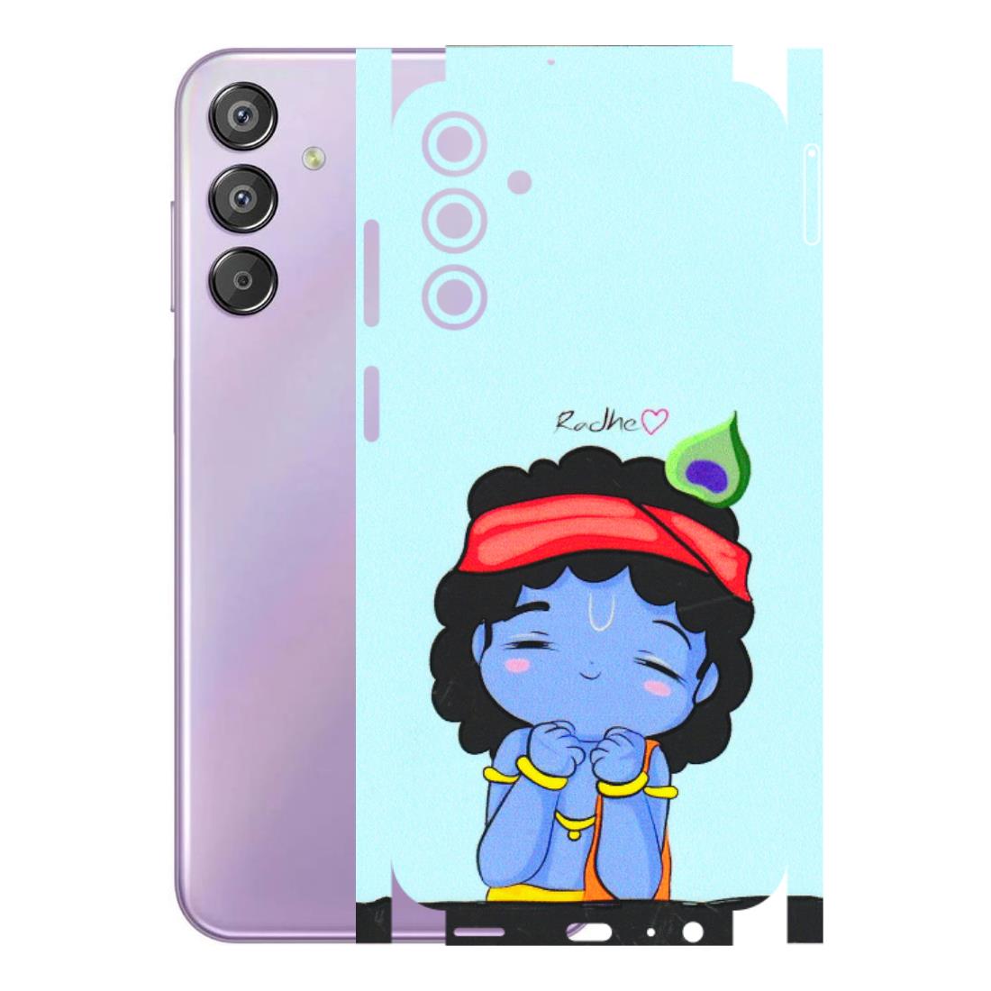 Samsung M/F/Note/Flip and C Phone Skins (All Models) - Radhe Radhe Cute Toon - 3D Embossed Finish (L-05) Samsung Galaxy F15 (5G)