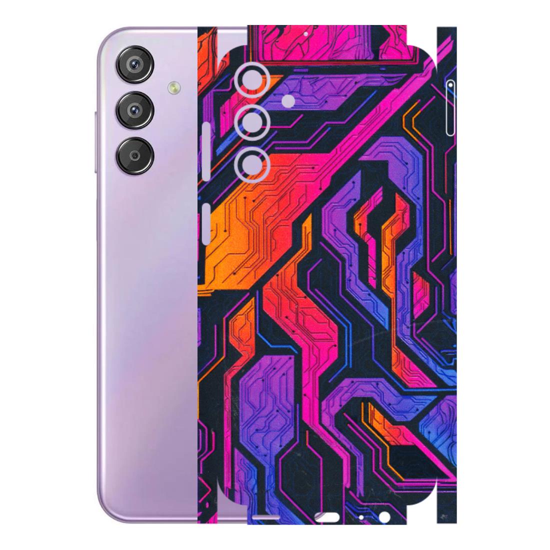 Samsung M/F/Note/Flip and C Phone Skins (All Models) - Tech Circuits Futuristic - 3D Embossed Finish (L-07) Samsung Galaxy F15 (5G)
