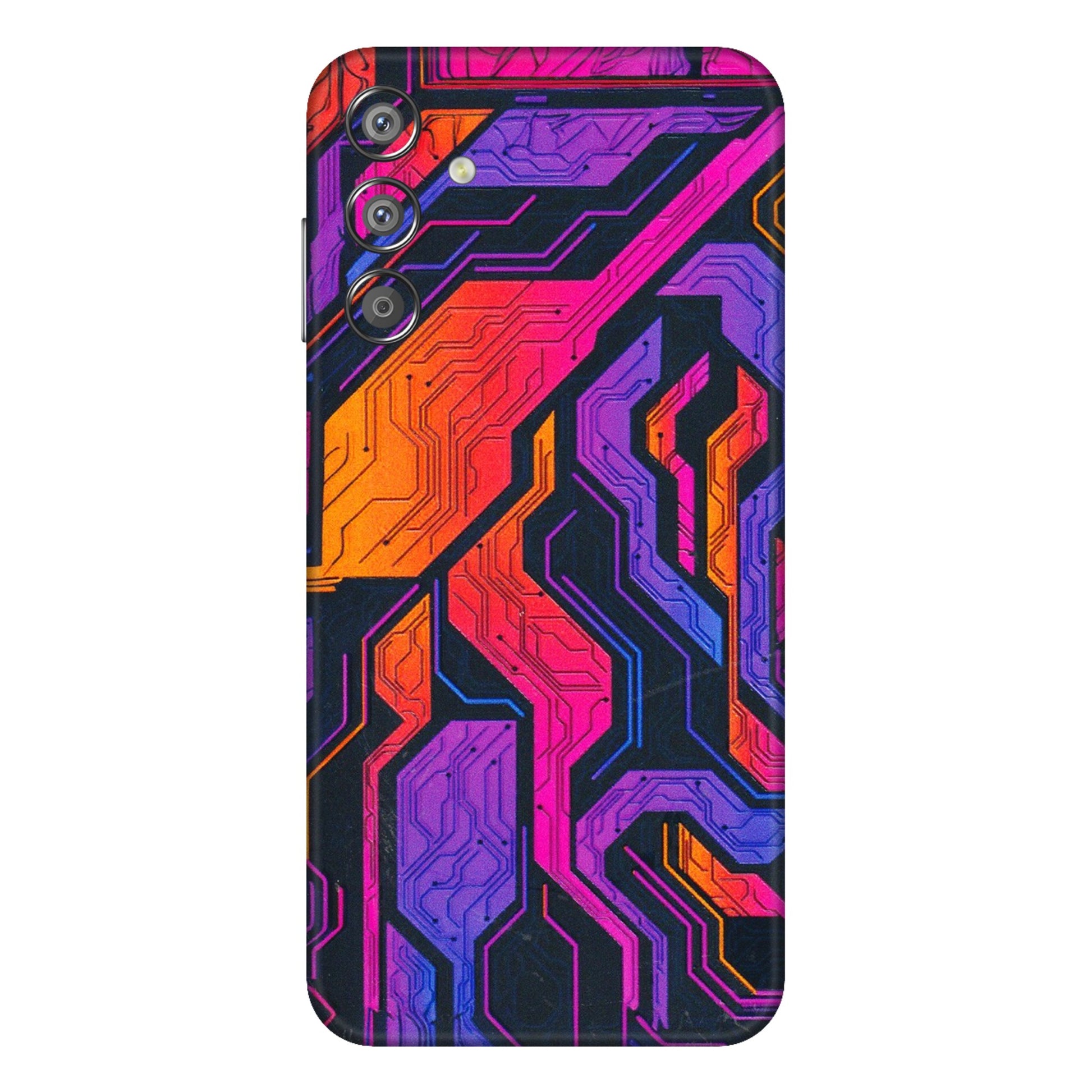Samsung M/F/Note/Flip and C Phone Skins (All Models) - Tech Circuits Futuristic - 3D Embossed Finish (L-07) Samsung Galaxy F15 (5G)