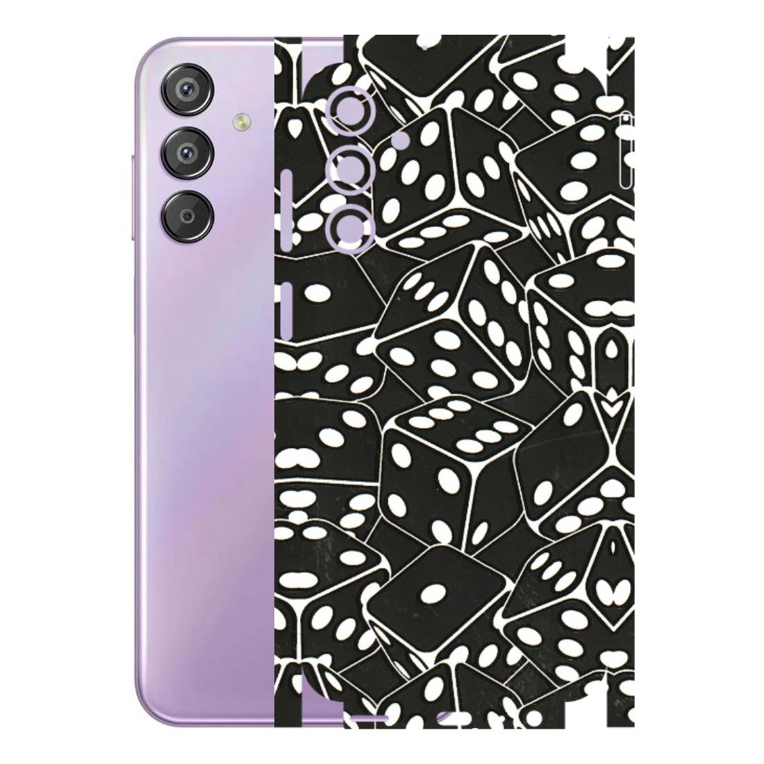 Samsung M/F/Note/Flip and C Phone Skins (All Models) - Big Black Dices - 3D Embossed Finish (L-106) Samsung Galaxy F15 (5G)