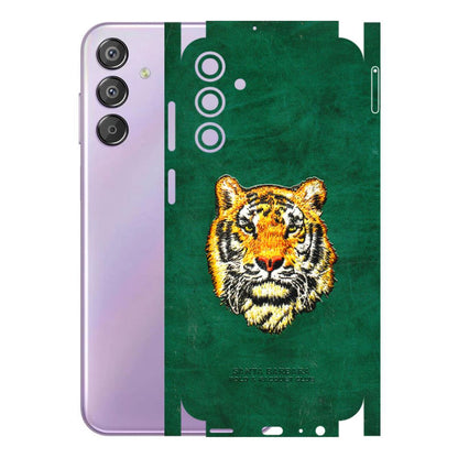 Samsung M/F/Note/Flip and C Phone Skins (All Models) - Leather Feel Tiger - 3D Embossed Finish (L-111) Samsung Galaxy F15 (5G)
