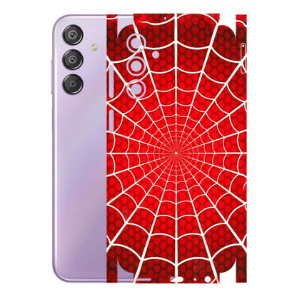 Samsung M/F/Note/Flip and C Phone Skins (All Models) - Classic Spidey Web - 3D Embossed Finish (L-115) Samsung Galaxy F15 (5G)