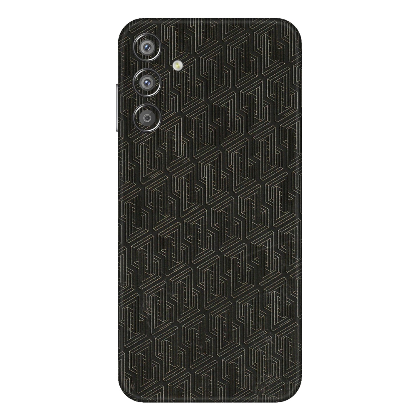 Samsung M/F/Note/Flip and C Phone Skins (All Models) - Black Abstract Pattern - 3D Embossed Finish (L-117) Samsung Galaxy F15 (5G)