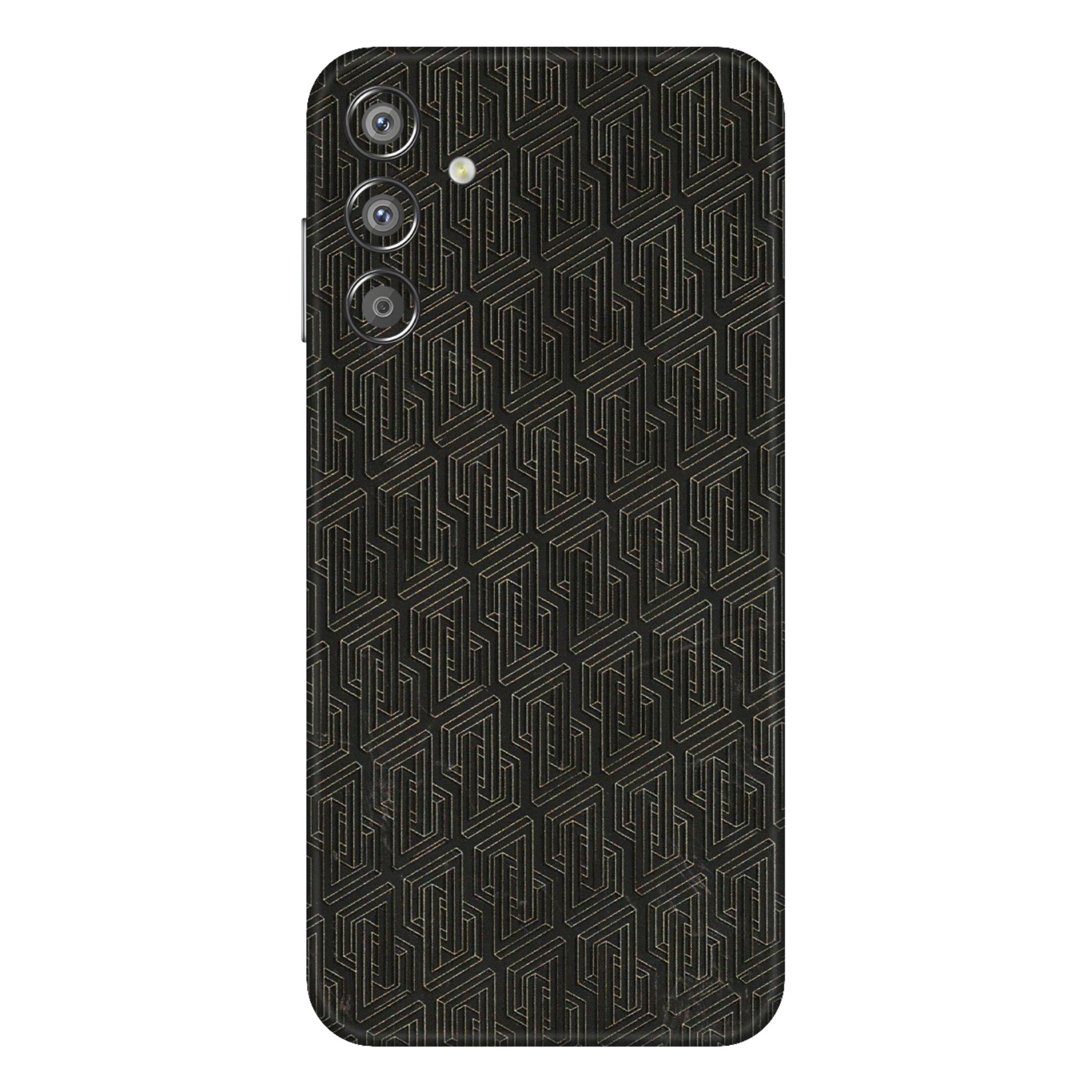 Samsung M/F/Note/Flip and C Phone Skins (All Models) - Black Abstract Pattern - 3D Embossed Finish (L-117) Samsung Galaxy F15 (5G)