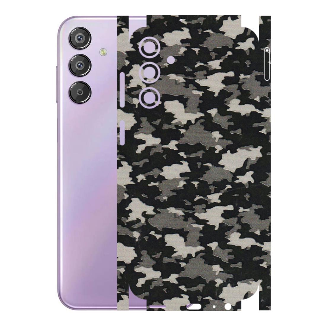 Samsung M/F/Note/Flip and C Phone Skins (All Models) - Black/Grey Camoflaunge - 3D Embossed Finish (L-142) Samsung Galaxy F15 (5G)