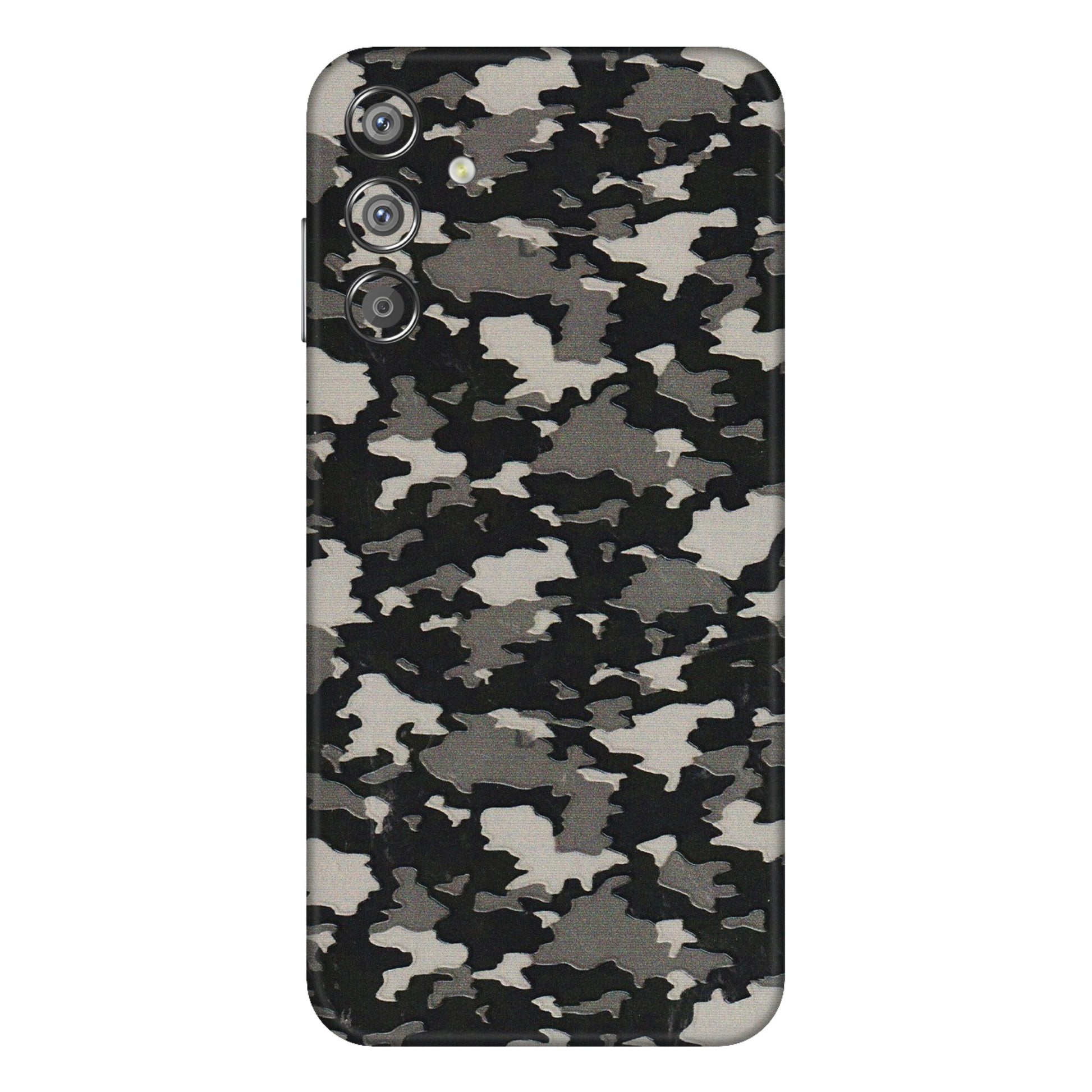 Samsung M/F/Note/Flip and C Phone Skins (All Models) - Black/Grey Camoflaunge - 3D Embossed Finish (L-142) Samsung Galaxy F15 (5G)