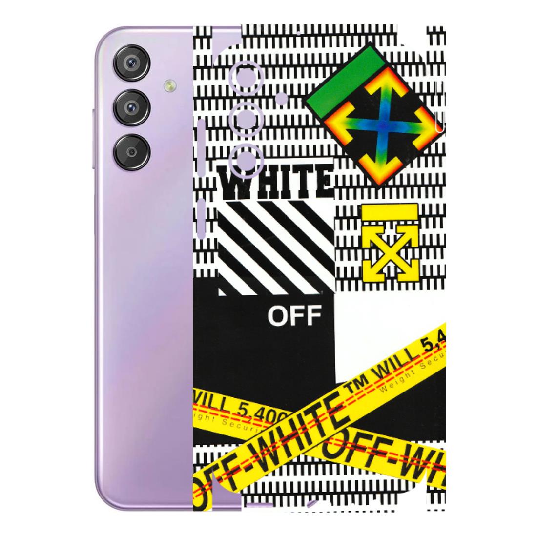 Samsung M/F/Note/Flip and C Phone Skins (All Models) - White Off Abstract - 3D Embossed Finish (L-172) Samsung Galaxy F15 (5G)