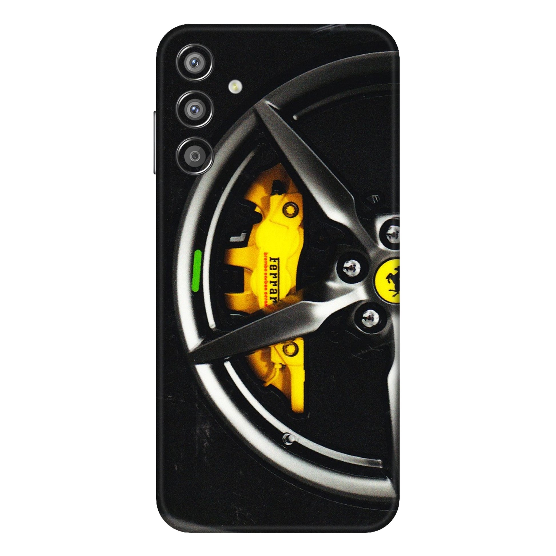 Samsung M/F/Note/Flip and C Phone Skins (All Models) - Ferrari Wheel Alloy - 3D Embossed Finish (L-173) Samsung Galaxy F15 (5G)