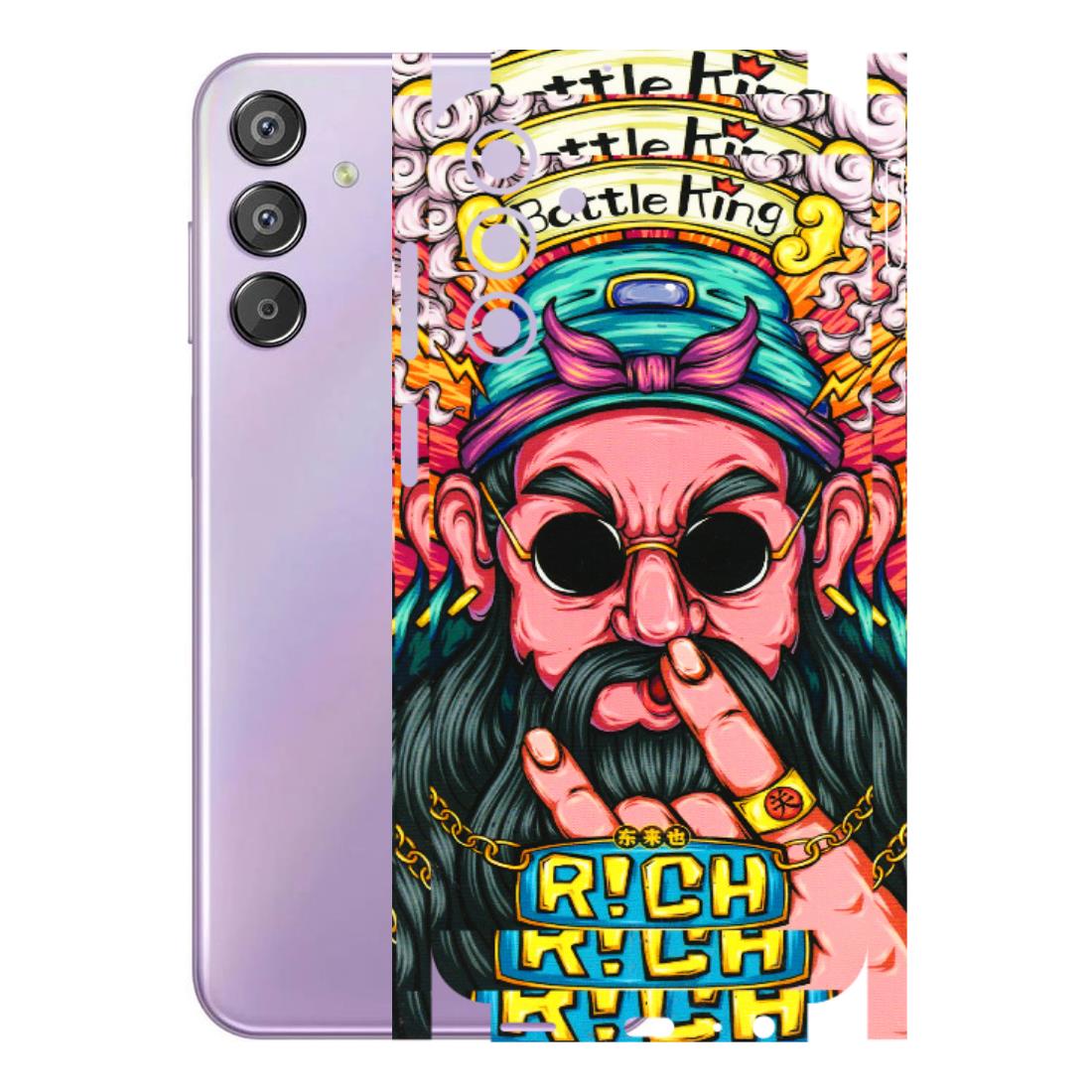 Samsung M/F/Note/Flip and C Phone Skins (All Models) - Battle King Dude Face - 3D Embossed Finish (L-178) Samsung Galaxy F15 (5G)