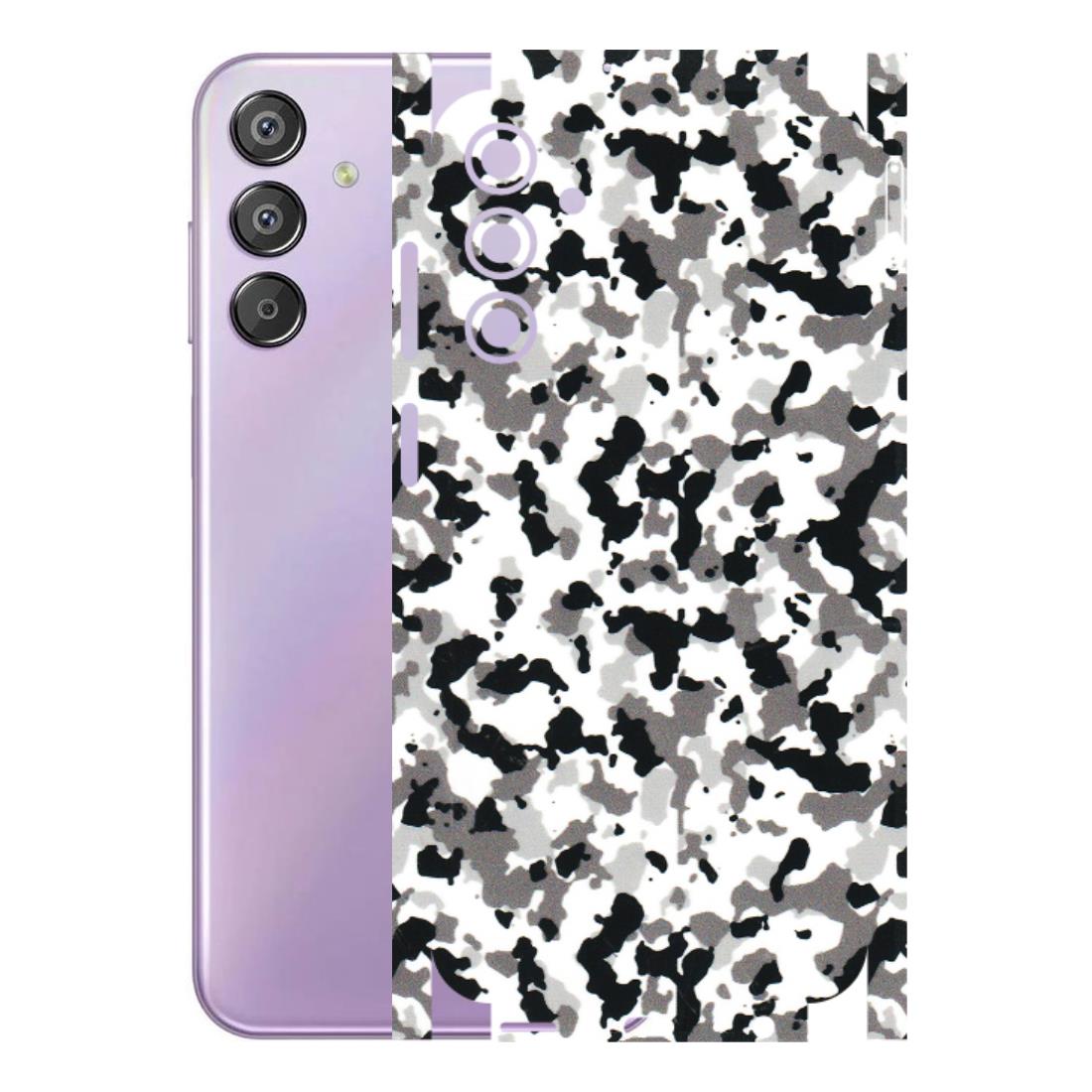 Samsung M/F/Note/Flip and C Phone Skins (All Models) - White Black Camouflage - 3D Embossed Finish (L-18) Samsung Galaxy F15 (5G)