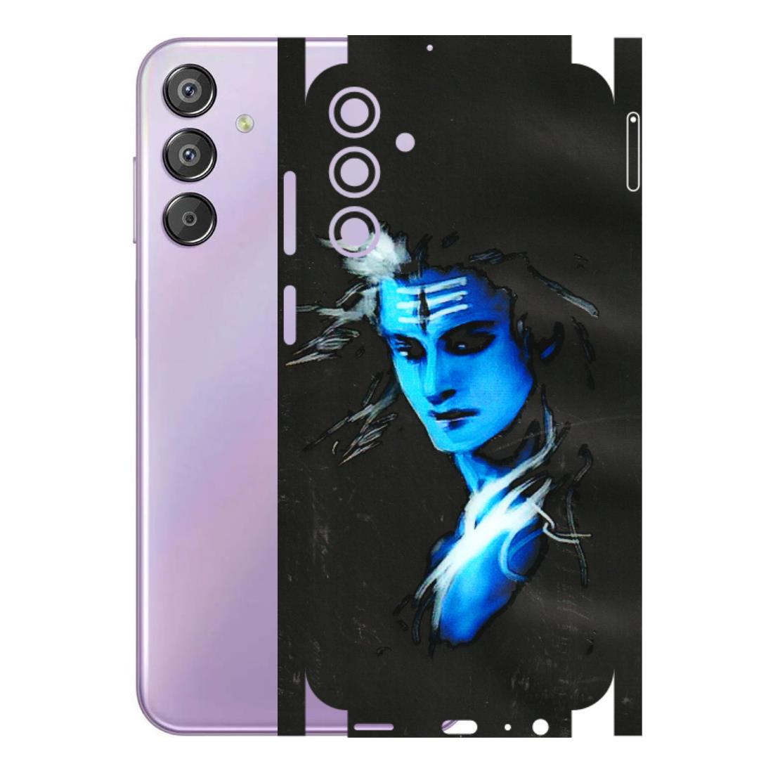 Samsung M/F/Note/Flip and C Phone Skins (All Models) - Har Har Mahadev Blue/Black - 3D Embossed Finish (L-185) Samsung Galaxy F15 (5G)